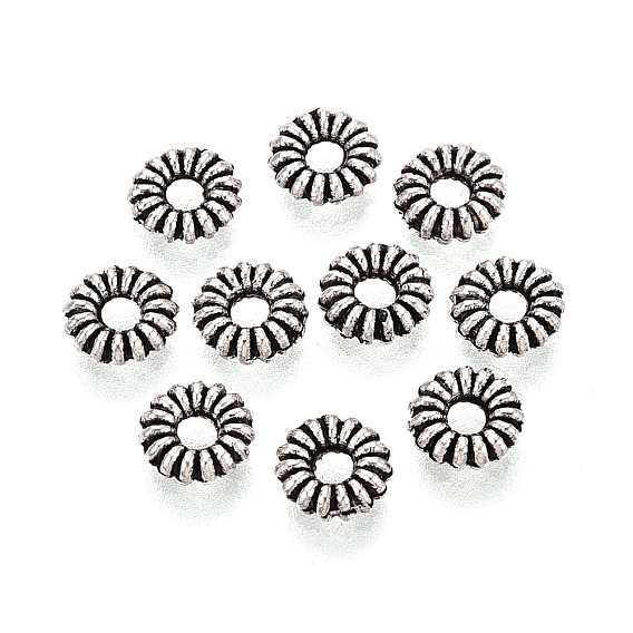 Сплавочные овальные бусины тибетского стиля , цветок