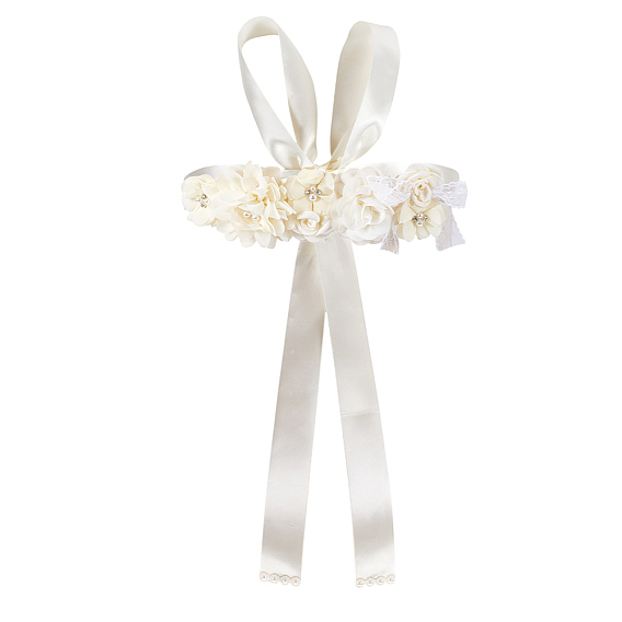 Пояс из атласной ленты с цветочным узором для свадебного платья, с бусинами, имитирующими жемчуг, и хрустальными стразами