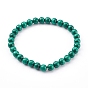 Браслеты-стрейч из натурального малахита, круглые