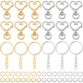 Наборы для самостоятельного изготовления брелоков, включая поворотные застежки-карабины из цинкового сплава, железные брелоки для ключей и открытые кольца для прыжков