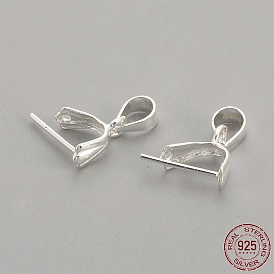 925 Sterling Silver Pendants, Ice Pick & Pinch Bails, with 925 Stamp