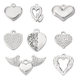 304 Stainless Steel Pendants, Heart