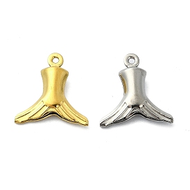 Ion Plating(IP) 304 Stainless Steel Pendants, Fishtail Charms