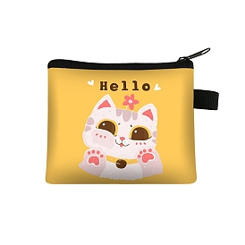 Polyester Wallets with Zipper, Animal Pattern Change Purse, Clutch Bag for Women