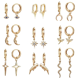 Alloy Dangle Hoop Earrings for Women