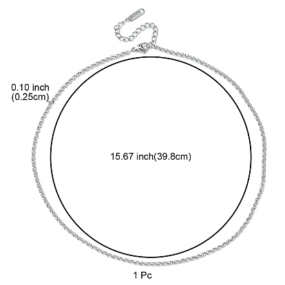 304 collier de chaîne rolo en acier inoxydable pour hommes femmes