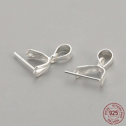 925 Sterling Silver Pendants, Ice Pick & Pinch Bails, with 925 Stamp