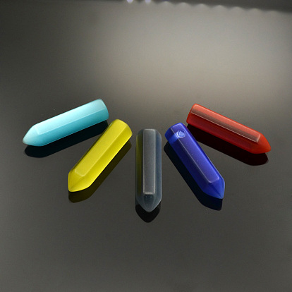 Bullet Cat Eye Display Pendant Decorations, 40x10mm, Hole: 2mm