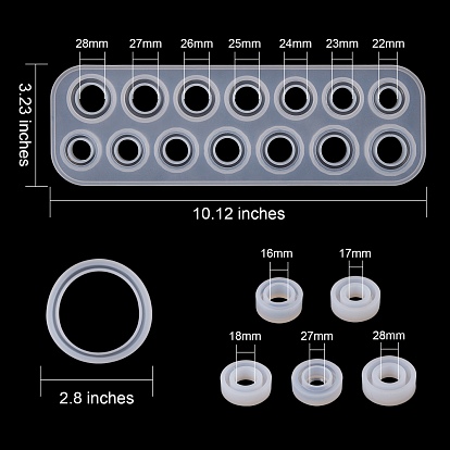 7Pcs 7 Style Silicone Ring & Bangle Molds, Resin Casting Molds, For UV Resin, Epoxy Resin Jewelry Making