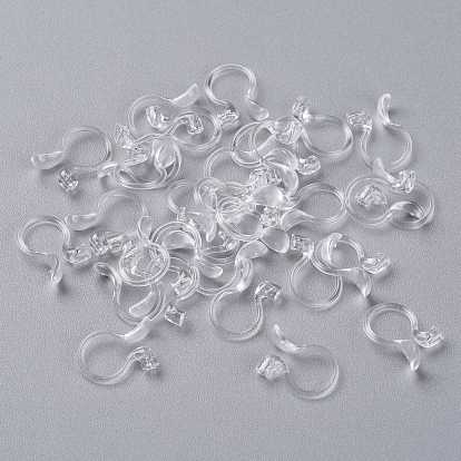 Plastic Clip-on Earring Converters Findings, for Non-Pierced Ears