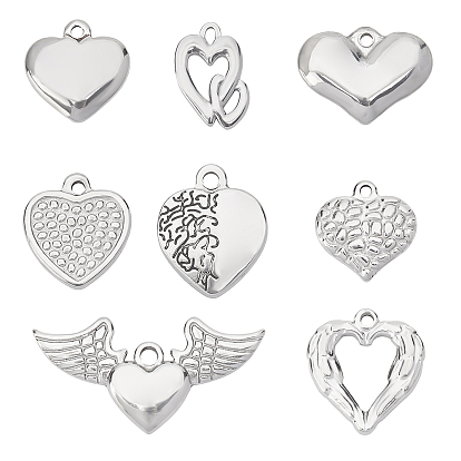 304 Stainless Steel Pendants, Heart