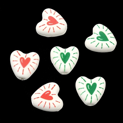 Печатные ручной фарфоровые бусы, сердце