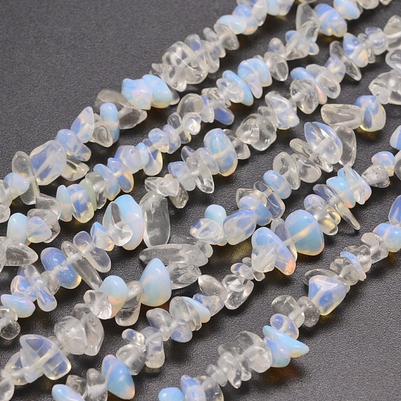 Puce opalite brins de perles, 5~8x5~8mm, Trou: 1mm, environ 31.5 pouce