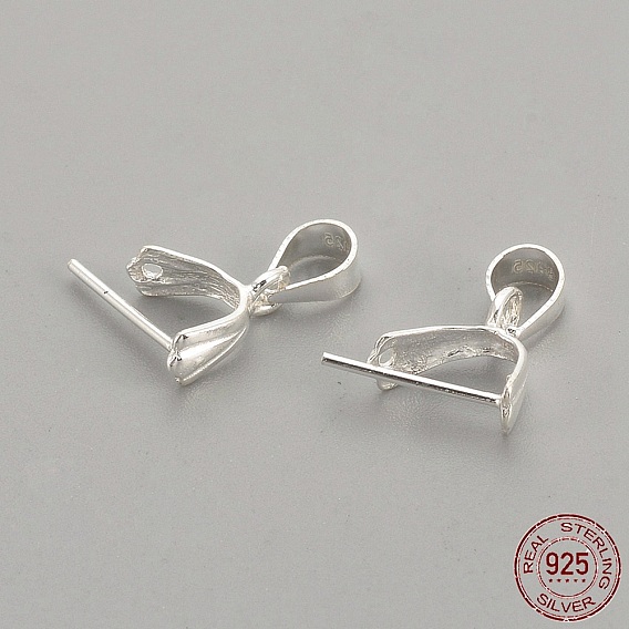 925 Sterling Silver Pendants, Ice Pick & Pinch Bails, with 925 Stamp