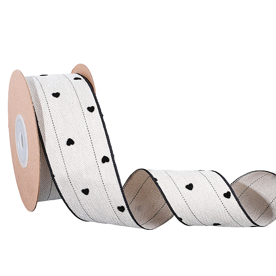 Полиэфирная лента, Сердце Pattern, для аксессуаров для одежды, украшение подарка