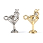 Латунные микропаве прозрачные кубические циркониевые подвески, бокал, без кадмия, без никеля и без свинца