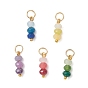 5шт. 5 цвета окрашенных натуральных малазийских нефритовых подвесок, Граненые подвески-рондели из бисера с фурнитурой из нержавеющей стали., разноцветные