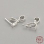 925 Sterling Silver Pendants, Ice Pick & Pinch Bails, with 925 Stamp