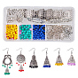 DIY Earring Making, with Alloy Pendant Bail, Alloy Chandelier Links, Glass Beads and Brass Earring Hooks