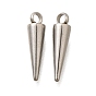 201 Stainless Steel Pendants, Cone Charms