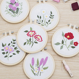 Embroidery diy material bag novice beginner training European embroidery plant pattern bag handmade gift