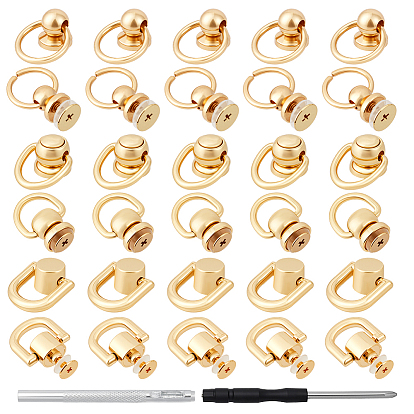 Заклепки с шариковым креплением из цинкового сплава, с помощью дыроколов из углеродистой стали для кожи и крестообразных отверток из углеродистой стали.