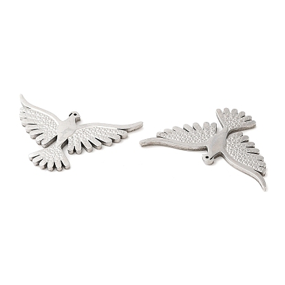 316L Surgical Stainless Steel Pendants, Laser Cut, Bird Charms