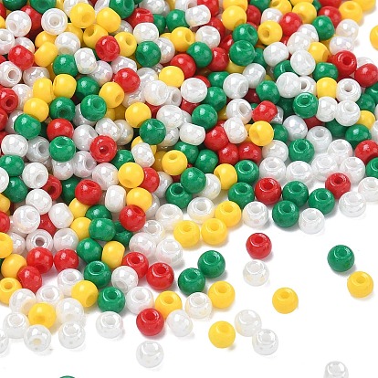 4 рождественские цвета 6/0 стеклянные круглые бусины