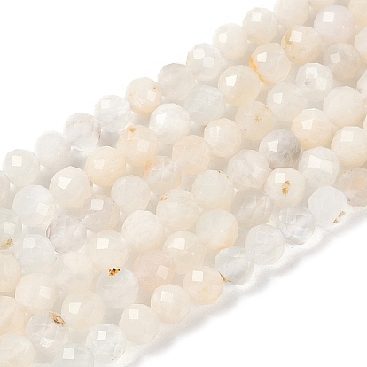 Натуральный белый лунный камень бисер пряди, граненые, круглые