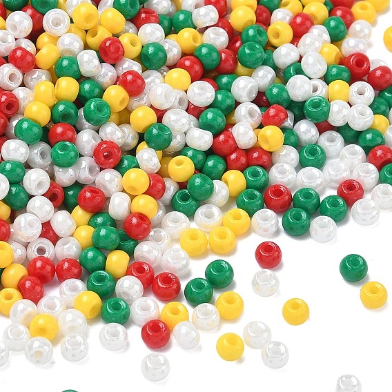 4 рождественские цвета 6/0 стеклянные круглые бусины