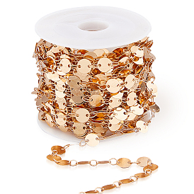 6м латунные плоские круглые цепочки, пайки, с катушкой