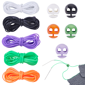 30 шт. 5 цвета пластиковые замки для шнура, 5 цветной ПВХ трубчатый синтетический резиновый шнур