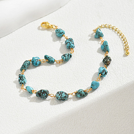 Винтажные латунные браслеты цвета синтетической бирюзы для женской пляжной одежды