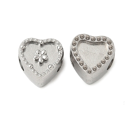 304 из нержавеющей стали европейские шарики, оправы кабошонов для эмали, большое отверстие шарик, цвет нержавеющей стали