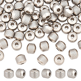 60 шт. 304 бусины из нержавеющей стали, круглый с рябью