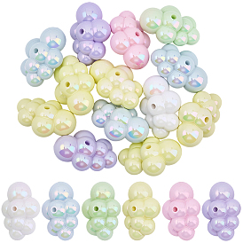 20 акриловые бусины с УФ-покрытием, AB цвет, облако