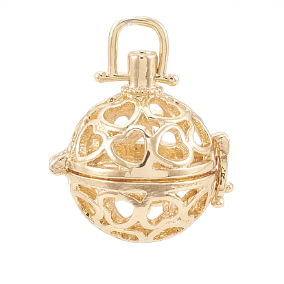 Pendentifs cage alliage, pour la fabrication de pendentif balle carillon, creux, ronde