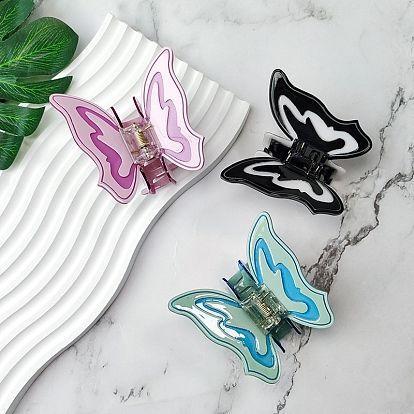 Butterfly PVC Claw Hair Clips, Hair Accessories for Women Girls