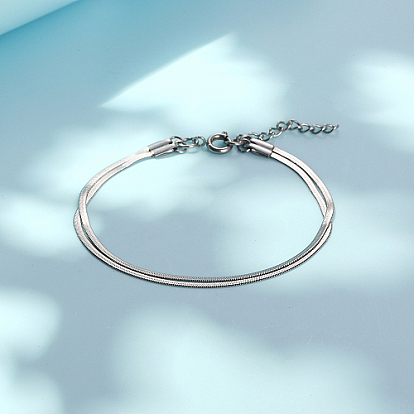 304 Stainless Steel Snake Chain Double Layer Multi-strand Bracelets