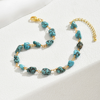 Винтажные латунные браслеты цвета синтетической бирюзы для женской пляжной одежды