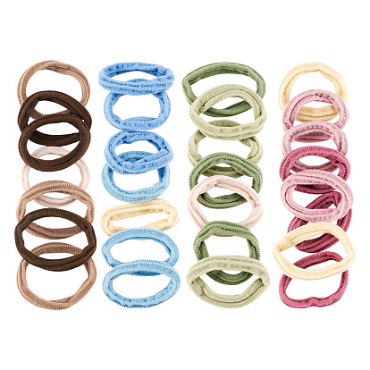 4 Sets 4 Colors Polyester Elastic Hair Accessories, for Girls or Women, Scrunchie/Scrunchy Hair Ties