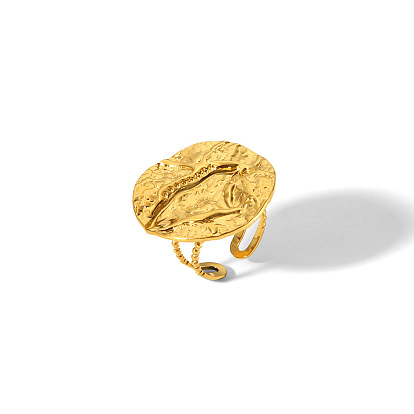 Винтажные серьги-каффы из нержавеющей стали во французском стиле, текстурированный плоский круглый