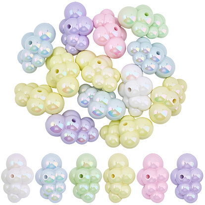 20 акриловые бусины с УФ-покрытием, AB цвет, облако