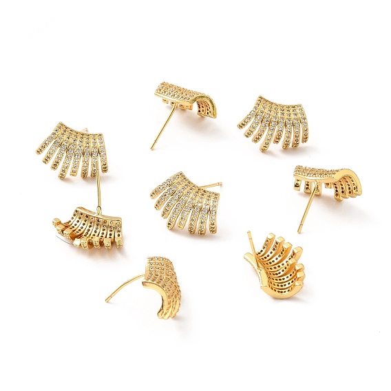 Массивные серьги-гвоздики из прозрачного кубического циркония, украшения из латуни для женщин, без свинца, без кадмии и без никеля