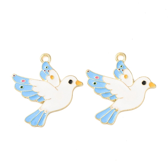 Подвески из эмали и сплава, амулеты птиц, белые