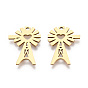 Pendentifs en acier inoxydable, charme de fleur
