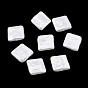 ABS Plastic Imitation Pearl Beads, Textured Square