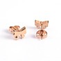 Bowknot 304 Stainless Steel Ear Studs, Hypoallergenic Earrings, 6x8mm, Pin: 0.7mm