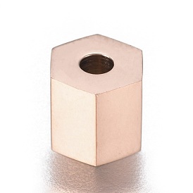 Ion Plating(IP) 304 Stainless Steel Beads, Well Polished, Hexagon