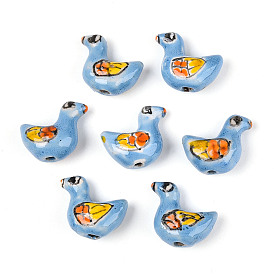 Фарфоровые бусины ручной работы, птица, пастельный фарфор